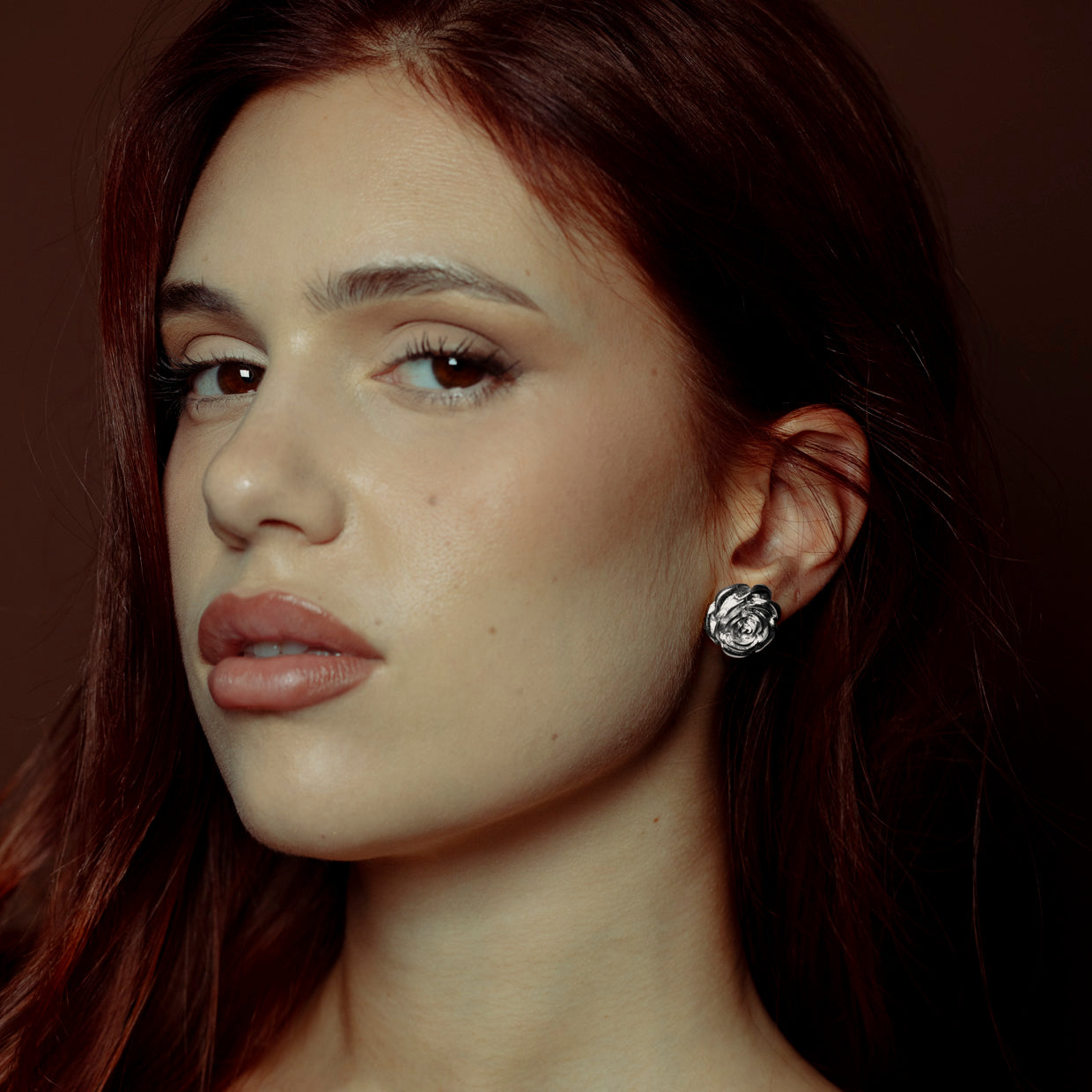 Earrings Rose Silver